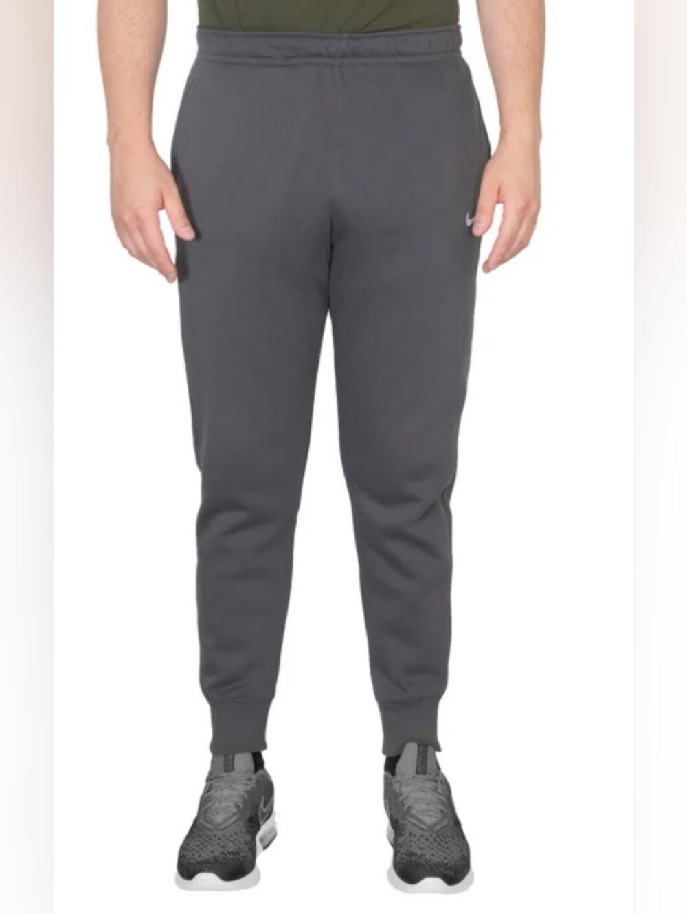 New! Nike Men's Club Fleece Jogger Relaxed Fit Dark Gray Color Cotton Size Large
